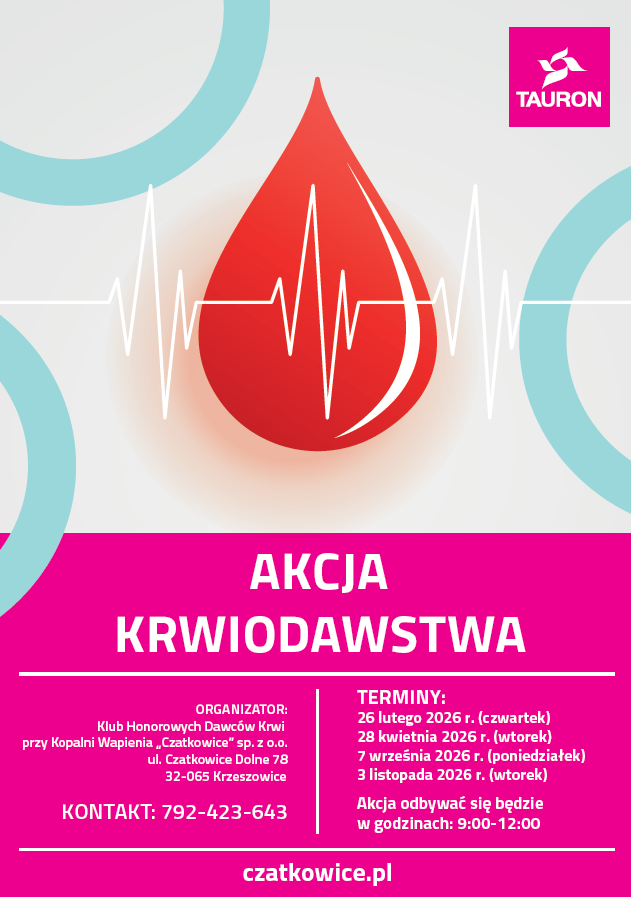 Plakat informacyjny - akcja krwiodawstwa 2026